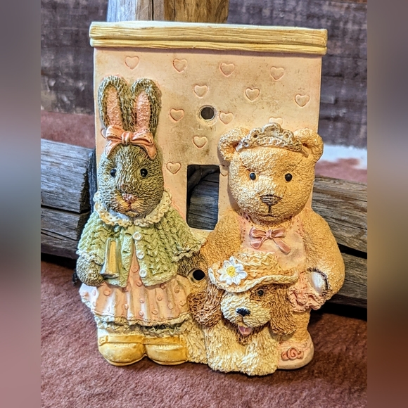 Vintage Resin Bunny Bear Dog Adorable Light Switch Cover - Picture 5 of 5